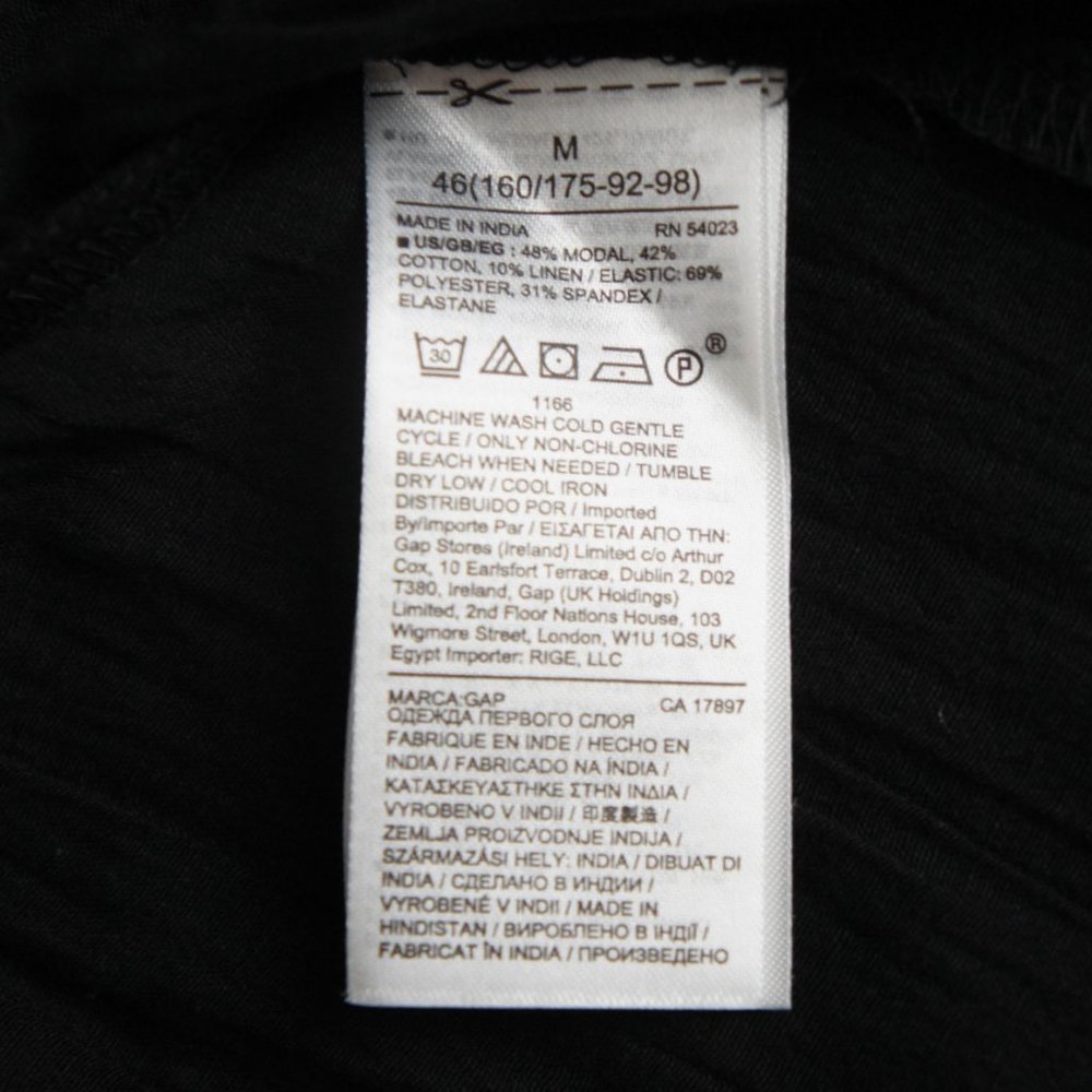 Gap Square Neck Black Smocked Tie Strap Tank Top Size Medium - Picture 13 of 13